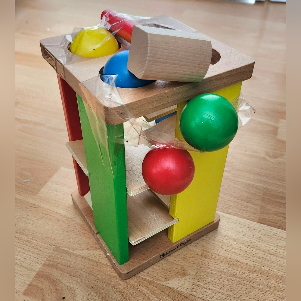 Melissa & Doug Pound And Roll Tower Wooden Ball Toy For Toddlers And Kids